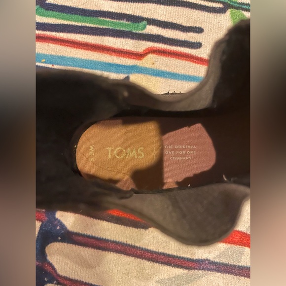 Toms Ella Pull On Chelsea Boot double elastic gore ankle suede low heel black - Picture 5 of 6